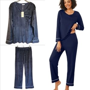 EKOUAER 2 PIECE NAVY BLUE ULTRA SOFT LOUNGEWEAR SET SIZE XL NWT